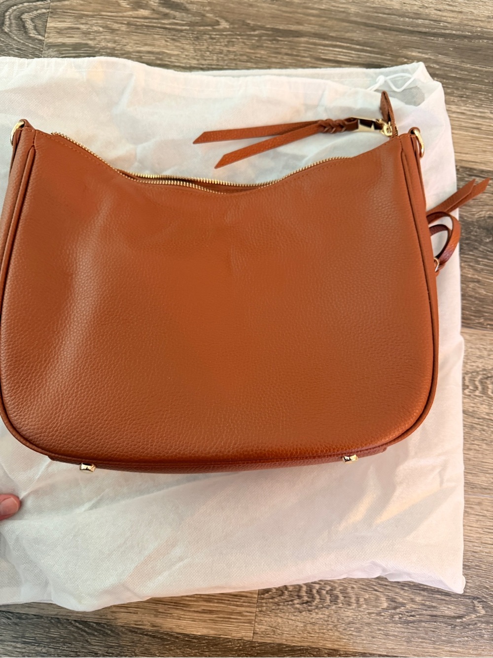 Madeline Pebbled Leather Hobo Bag, Camera Purse in Brown - Picture 2 of 5